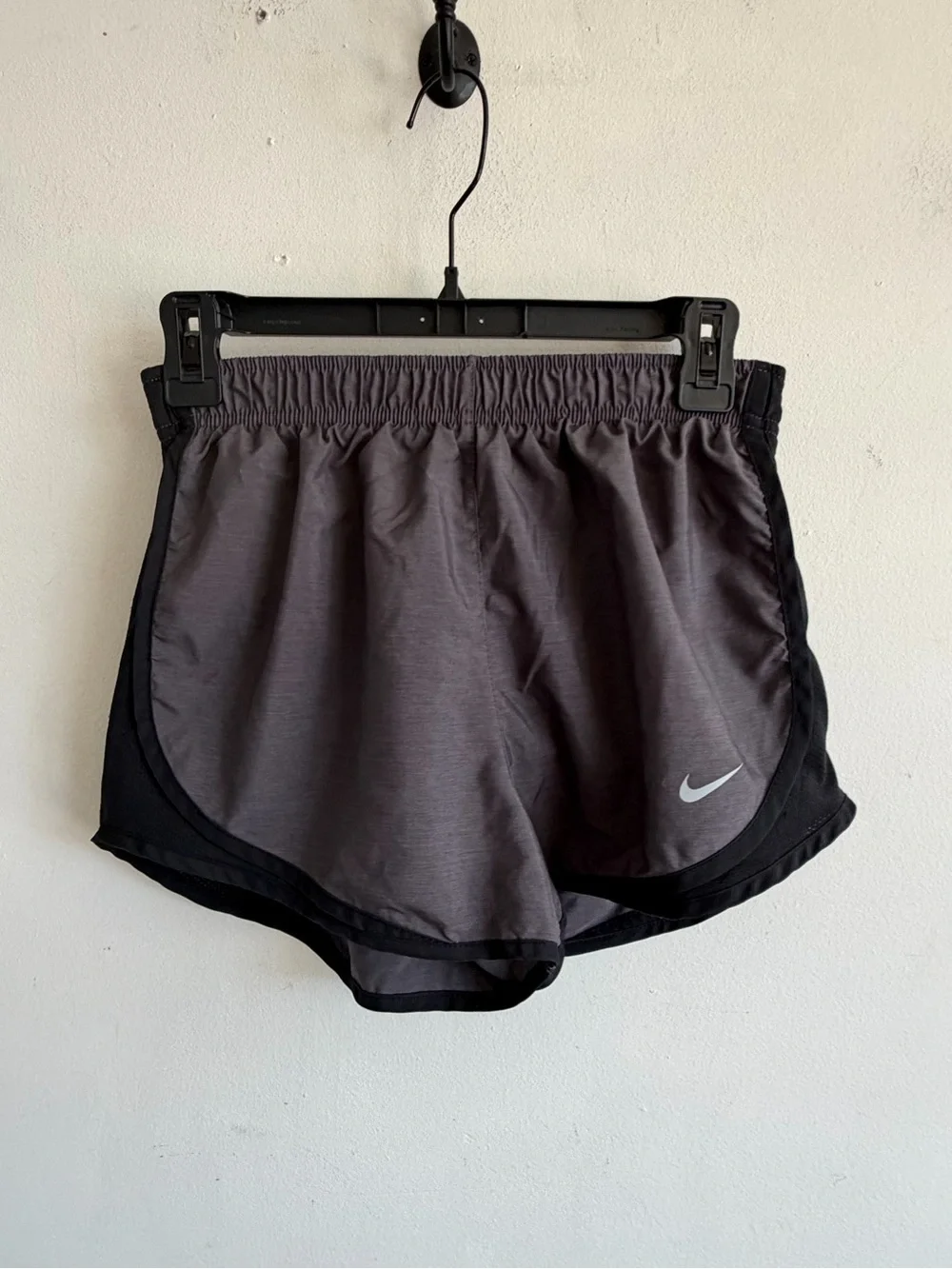 Nike Women's Gray Athletic Shorts with Black Trim